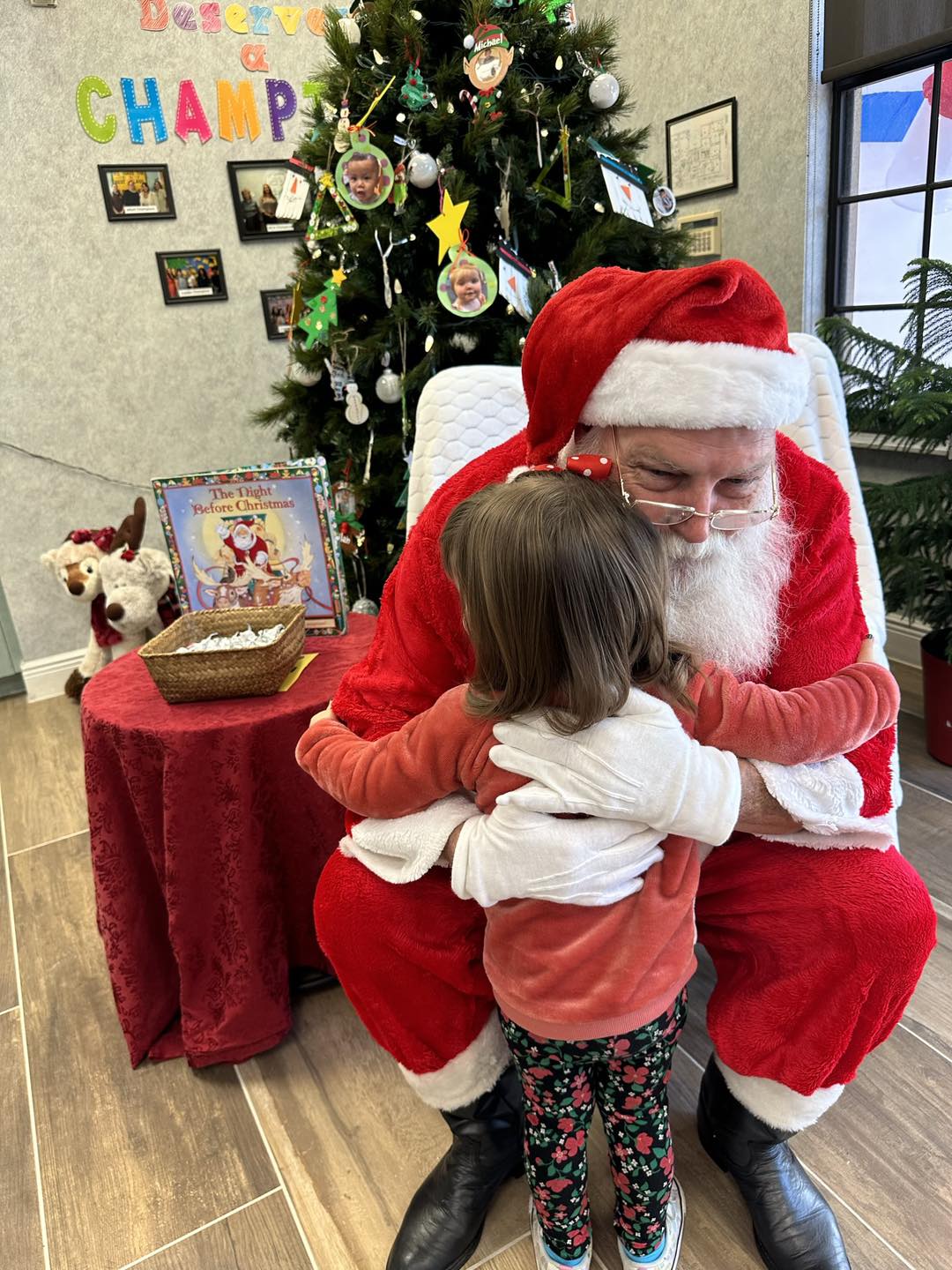 Santa visiting the children at Monarch Children's Academy